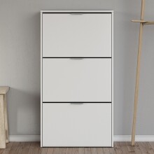 Schuhkipper >Shoe cabinet< weiß glänzend - 60x113x22 (BxHxT)