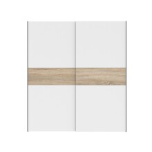 Kleiderschrank >LONGLINE< in Weiss / Sonoma Eiche -...