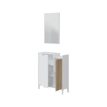 Garderobenset >Ethna< in Artik-Weiß/Natur - 77x91x24 (BxHxT)