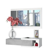 Garderoben-Set >Noon< in Artik-Weiß/Beton-Grau - 95x19x26 (BxHxT)