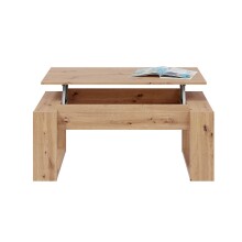 Couchtisch >Nova< höhenverstellbar in Nodi-Eiche-Dekor - 105x45x55 (BxHxT)