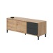Lowboard >Brooklyn< in Nodi-Eiche/Anthrazit-Grau - 130x47x41 (BxHxT)