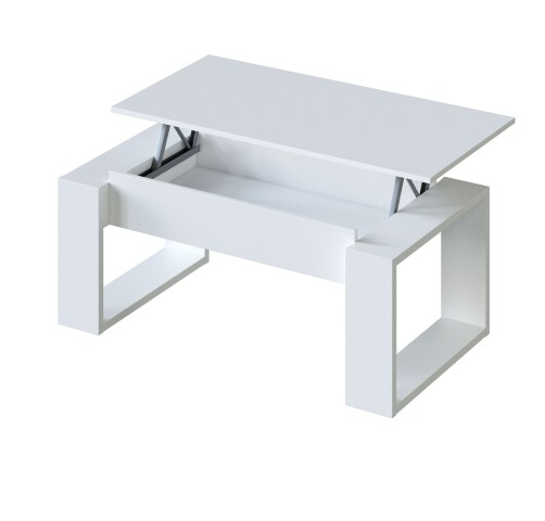 Couchtisch >Nova< höhenverstellbar in Artik-Weiß - 105x45x55 (BxHxT)