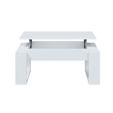 Couchtisch >Nova< höhenverstellbar in Artik-Weiß - 105x45x55 (BxHxT)