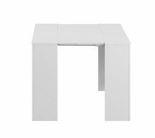 Kulissentisch >Consola< ausziehbar bis 237cm, in weiß glänzend - 51-237x78x90 (BxHxT)