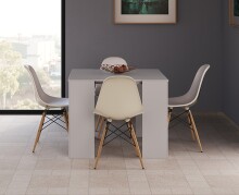 Kulissentisch >Consola< ausziehbar bis 237cm, in weiß glänzend - 51-237x78x90 (BxHxT)