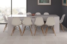 Kulissentisch >Consola< ausziehbar bis 237cm, in weiß glänzend - 51-237x78x90 (BxHxT)