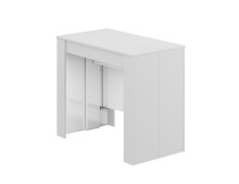 Kulissentisch >Consola< ausziehbar bis 237cm, in weiß glänzend - 51-237x78x90 (BxHxT)