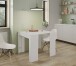 Kulissentisch >Consola< ausziehbar bis 237cm, in weiß glänzend - 51-237x78x90 (BxHxT)