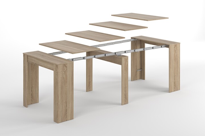 Kulissen-Esstisch >Consola< ausziehbar bis 237cm, in Kanada-Eiche - 51-237x78x90 (BxHxT)