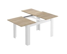 Kulissentisch >Kendra< ausziehbar bis 190cm, Artik-Weiß/Kanada-Eiche - 140(190)x78x90 (BxHxT)
