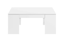 Couchtisch >Kendra< höhenverstellbar in weiß glänzend - 100x43x50 (BxHxT)