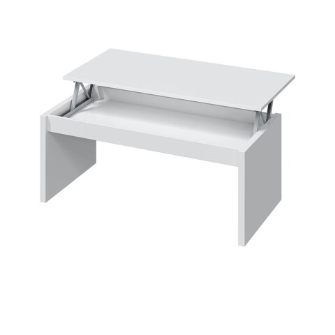 Couchtisch >Coffee Table< höhenverstellbar in weiß glänzend - 102x43x50 (BxHxT)