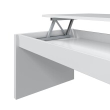 Couchtisch >Coffee Table< höhenverstellbar in weiß glänzend - 102x43x50 (BxHxT)