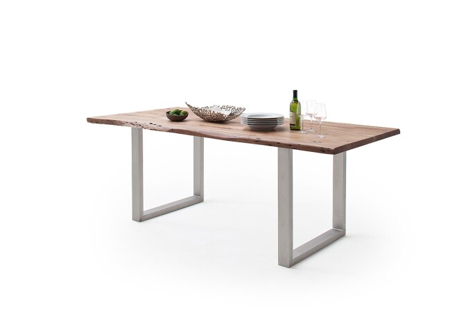 Baumkantentisch >Calabria< in Akazie natur lackiert - 180x77,5x100 (BxHxT)