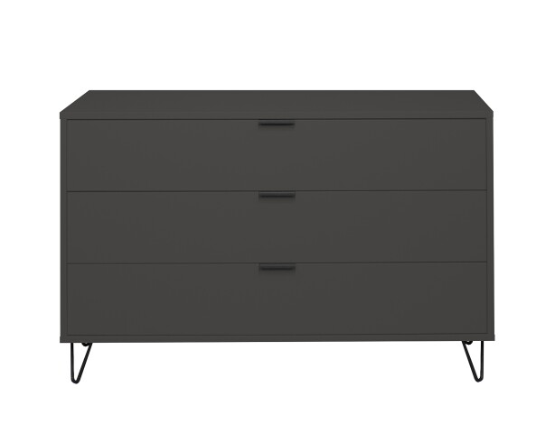 Schubkastenkommode >Bonnie< in anthrazit matt lack - 119x80x45cm (BxHxT)
