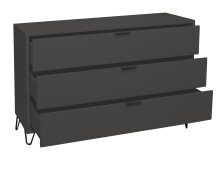 Schubkastenkommode >Bonnie< in anthrazit matt lack - 119x80x45cm (BxHxT)
