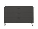 Schubkastenkommode >Bonnie< in anthrazit matt lack - 119x80x45cm (BxHxT)
