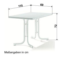 Klapptisch >Boulevard< in Schiefer anthrazit, mecalit®-PRO - 115x72x69cm (BxHxT)