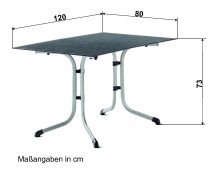 Klapptisch >Boulevard< in Schiefer anthrazit, Polytec® - 120x73x80cm (BxHxT)