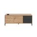 Wohnzimmer-Set >Brooklyn< in Nodi-Eiche/Anthrazit-Grau - 130x47x41 (BxHxT)