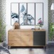 Wohnzimmer-Set >Brooklyn< in Nodi-Eiche/Anthrazit-Grau - 130x47x41 (BxHxT)
