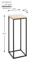 Blumentisch >52568< in eiche, schwarz, MDF, Metall...