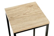 Blumentisch >52568< in eiche, schwarz, MDF, Metall - 23x67x23cm (BxHxT)