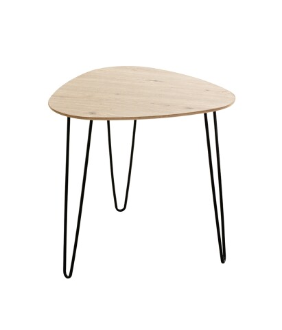 Beistelltisch >24468< in schwarz-eiche, MDF, Metall - 48x48x48cm (BxHxT)