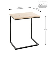 Beistelltisch >52471< in eiche, schwarz, MDF,...