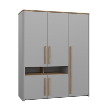 Kleiderschrank >SURFINIO< in Grau  -...