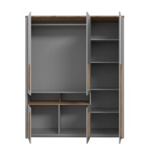 Kleiderschrank >SURFINIO< in Grau  - 158x194,3x58,7cm (BxHxT)