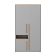 Kleiderschrank >SURFINIO< in Grau  - 108,3x194,3x58,7cm (BxHxT)