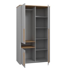 Kleiderschrank >SURFINIO< in Grau  - 108,3x194,3x58,7cm (BxHxT)