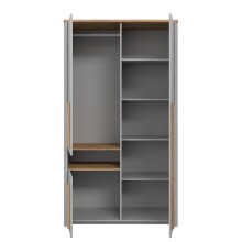 Kleiderschrank >SURFINIO< in Grau  - 108,3x194,3x58,7cm (BxHxT)