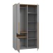 Kleiderschrank >SURFINIO< in Grau  - 108,3x194,3x58,7cm (BxHxT)