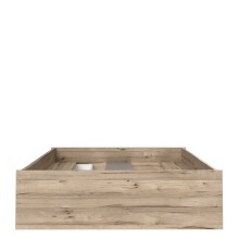 Bettgestell >VANKKA< in Planked Eiche , Weiss  - 150,5x43x194,9cm (BxHxT)