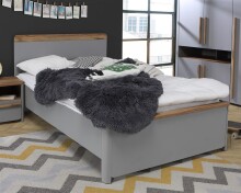 Einzelbett >SURFINIO< in Grau  - 125,3x92,2x209,9cm...