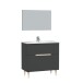 Waschbeckenunterschrank >LOTTO< in Anthrazit-Grau / Eiche - 80x80x45 (BxHxT)