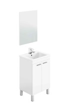 Waschbeckenunterschrank >KONCEPT 50< in weiß glänzend - 50x80x40 (BxHxT)