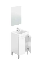Waschbeckenunterschrank >KONCEPT 50< in weiß glänzend - 50x80x40 (BxHxT)