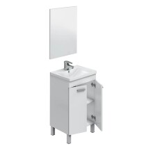 Waschbeckenunterschrank >KONCEPT 50< in weiß glänzend - 50x80x40 (BxHxT)