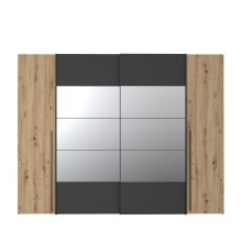 Kleiderschrank >RAYONG< in Artisan Eiche  / Schwarz...
