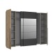 Kleiderschrank >RAYONG< in Artisan Eiche  / Schwarz  - 270,3x210x61,2cm (BxHxT)