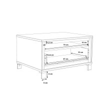 Couchtisch >TRONDHEIM< in Artisan Eiche  / Schwarz Eiche  - 80x44,8x60cm (BxHxT)