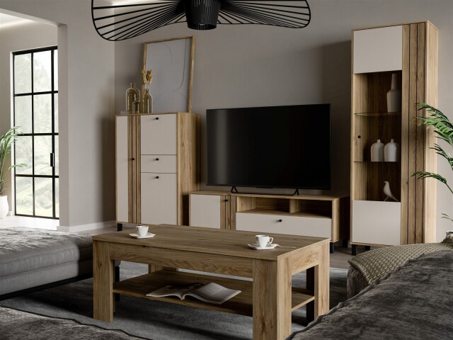 Couchtisch >KILLARNEY< in Mauvella Eiche  - 110x45,5x60cm (BxHxT)