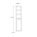 Standregal >KEFLAVIK< in Weiss / Uni Wolfram Grau  - 44,8x226,4x41,5cm (BxHxT)