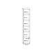 Standregal >KEFLAVIK< in Weiss / Uni Wolfram Grau  - 44,8x226,4x41,5cm (BxHxT)