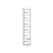 Standregal >KEFLAVIK< in Weiss / Uni Wolfram Grau  - 44,8x226,5x41,5cm (BxHxT)