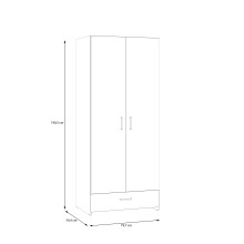 Kleiderschrank >ECONOBOX< in weiß - 79,7x190,5x54,4cm (BxHxT)